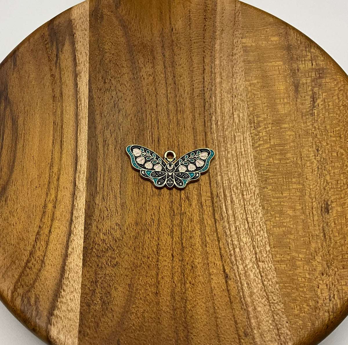 Blue and Black Moth Charm